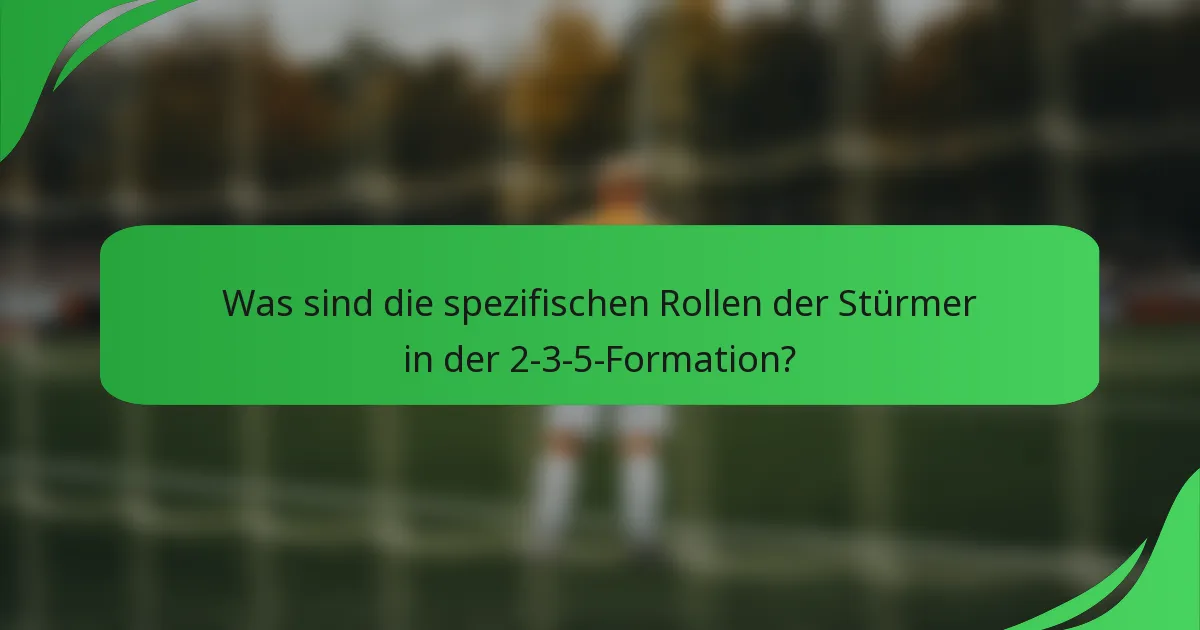Was sind die spezifischen Rollen der Stürmer in der 2-3-5-Formation?