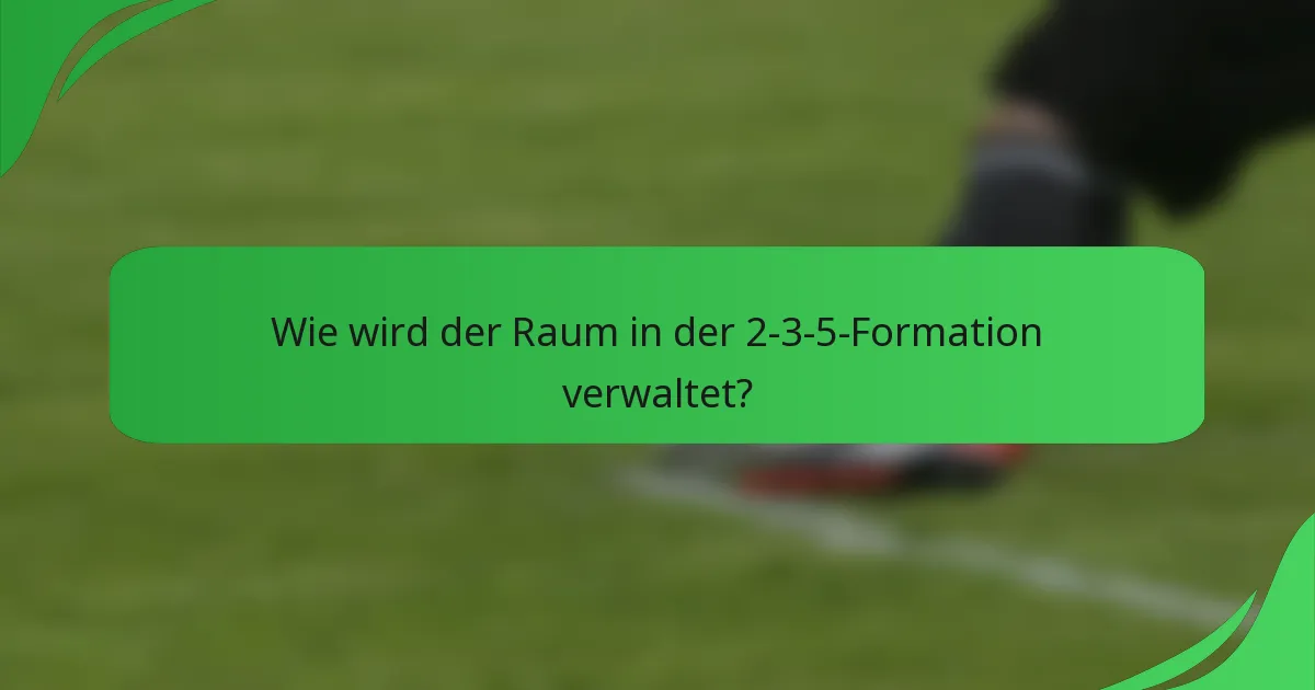 Wie wird der Raum in der 2-3-5-Formation verwaltet?